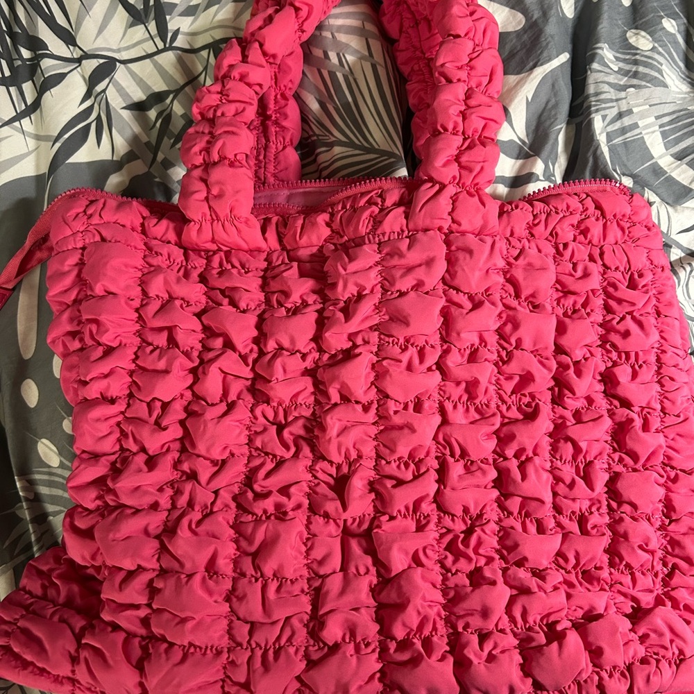 Pink Quilted Tote Bag